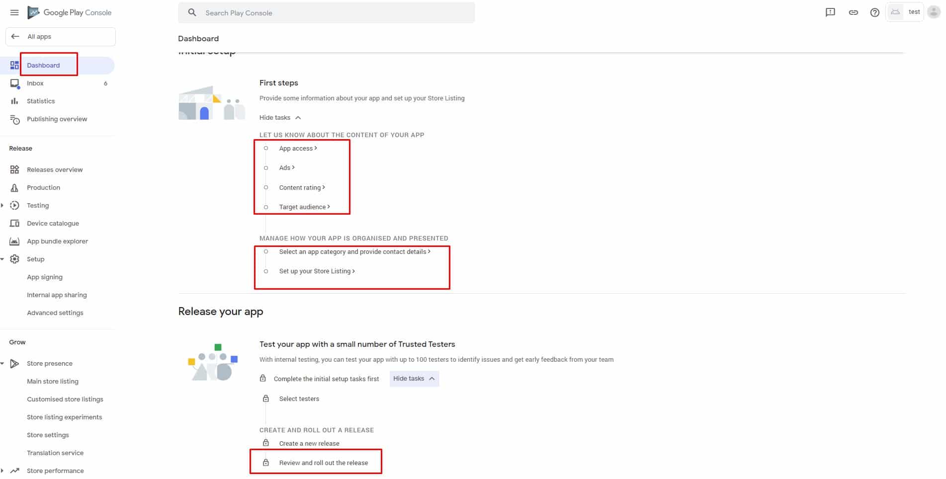 pasos de google play