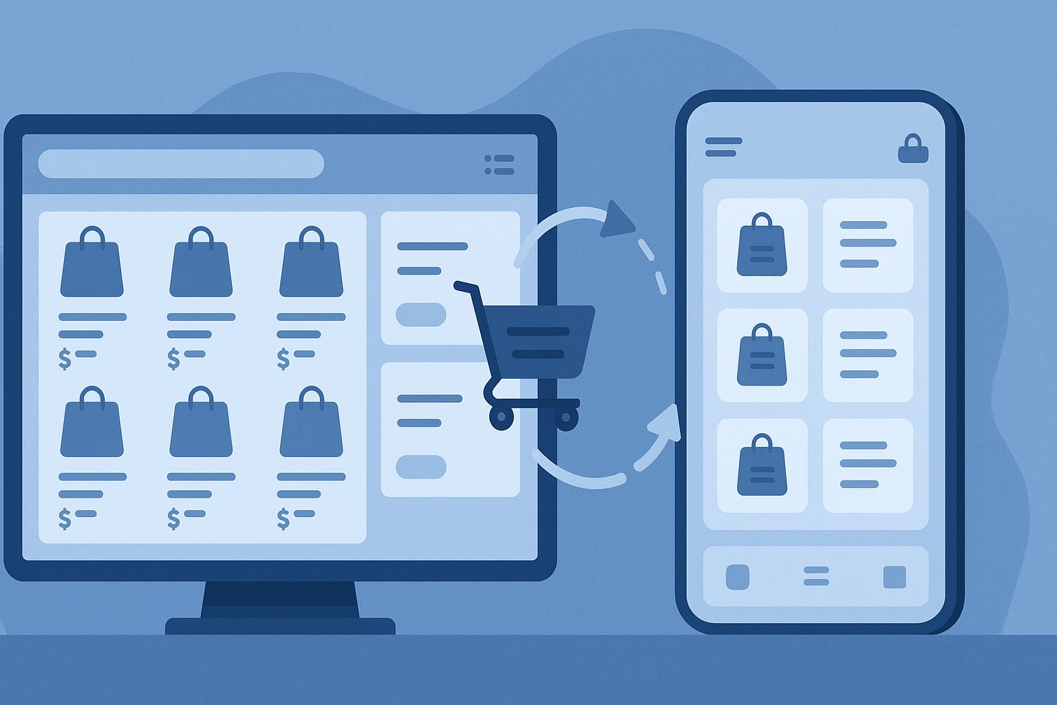 Illustration for article: How to Convert WooCommerce to a Mobile App: A Step-by-Step Guide — convert woocommerce to mobile app