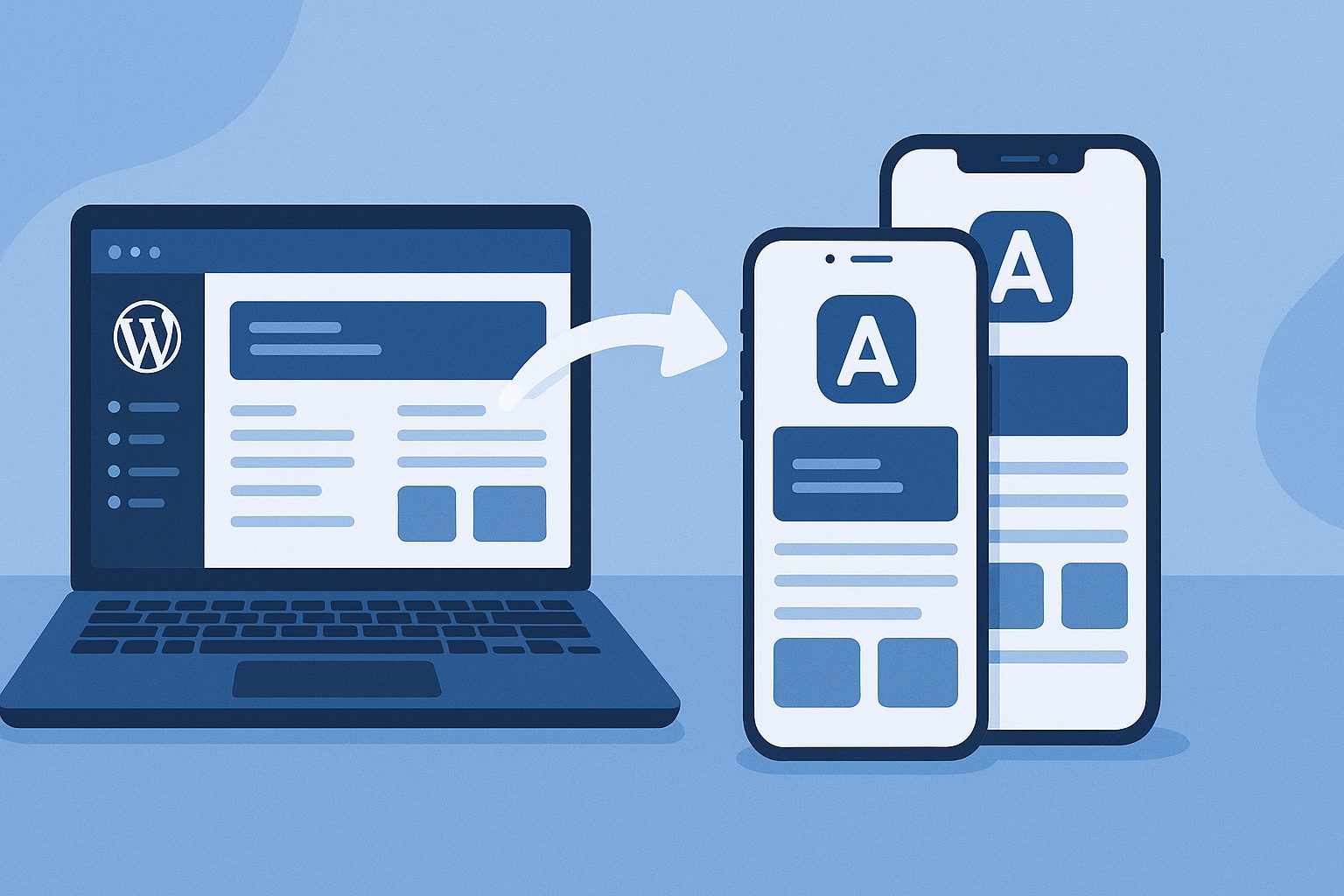 Illustration for article: How to Turn Your WordPress Into an App: Complete Guide — how to wordpress into app complete guide