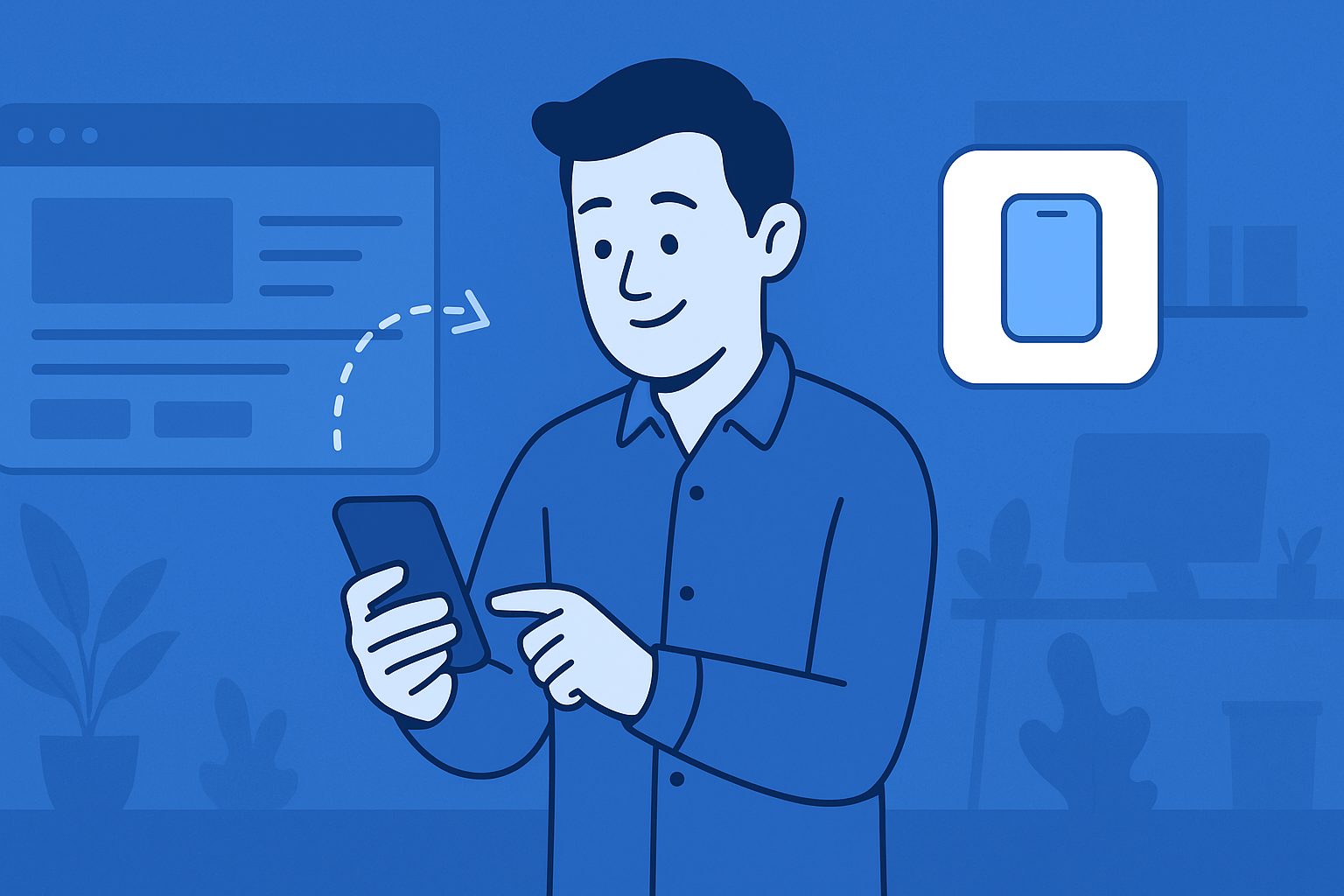 Illustration for article: The Cheapest Way to Build an App from Your Website: A Step-by-Step Guide — cheapest way to build app from website