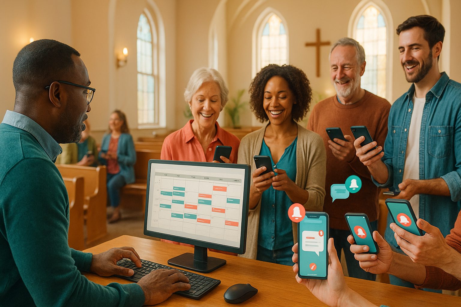 Illustration for article: Beyond Sunday: How to Keep Your ChurchApp Engaging All Week (With Real-Time Updates and No Extra Work)