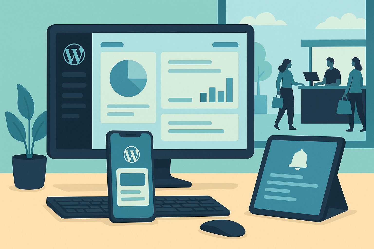 Illustration for article: Beyond the First Build: How to Keep Your WordPress Site and Mobile App Seamlessly Synced (With Real-Time Updates and Push Notifications) — how to turn WordPress site into app