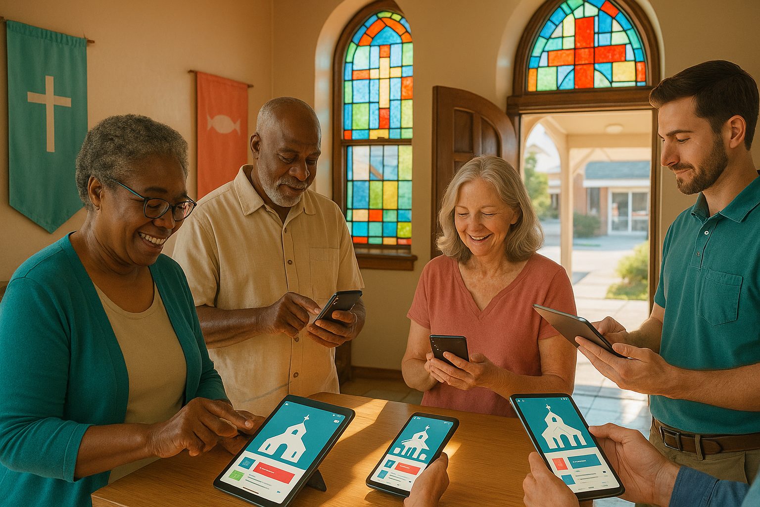Illustration for article: How to Bring Your Church Community Closer: A Step-by-Step Guide to Turning Your Website Into a High-Engagement Mobile App — apps for churches