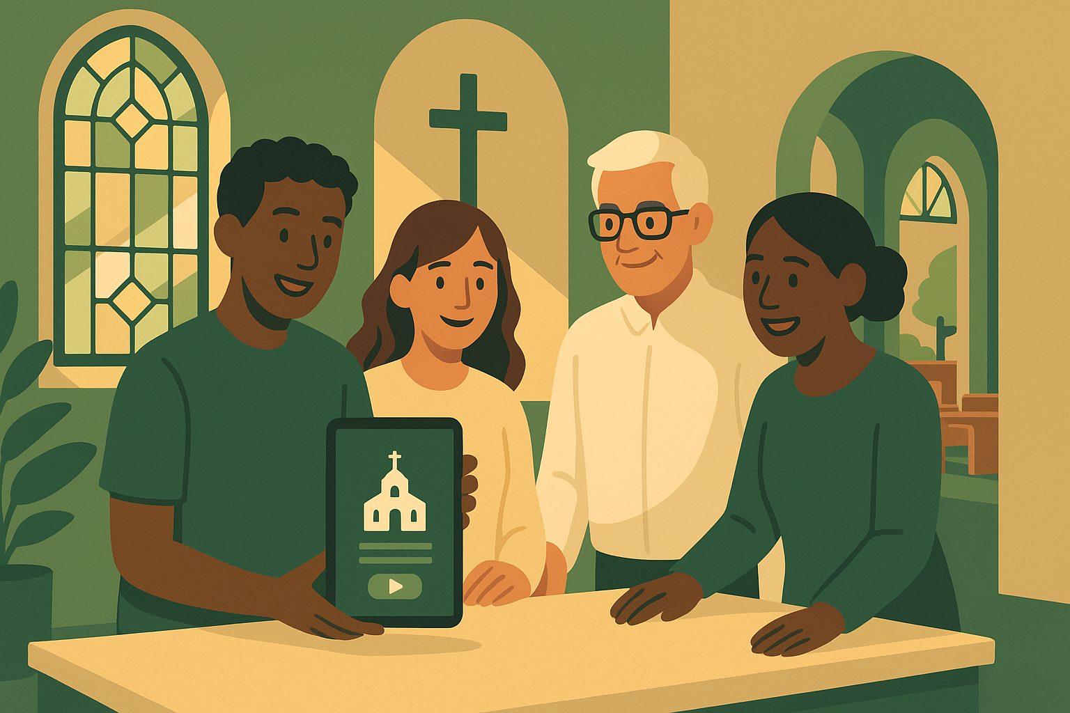 Illustration for article: How to Turn Your Church Website Into a Real Mobile App: The Step-by-Step Guide for Non-Tech Church Leaders — church app builder