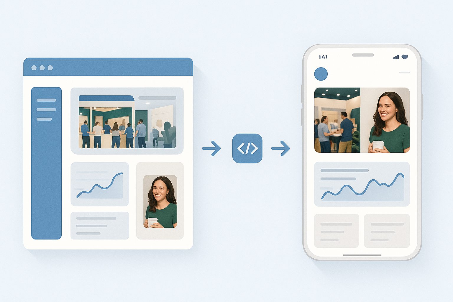 Illustration for article: Inside a Website to Mobile App Converter: Step-by-Step Visual Walkthrough for Website Owners (With Free Test APK Preview)