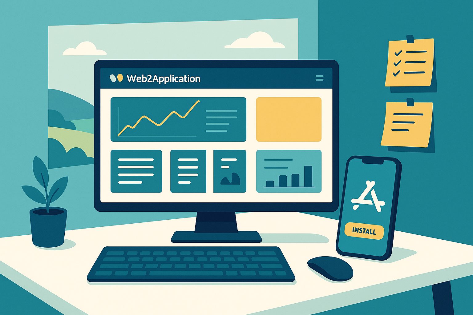 Illustration for article: The Ultimate Testing & Launch Workflow for Website-Based Apps: How Web2Application Makes It Effortless — app testing and launch process for website app builders