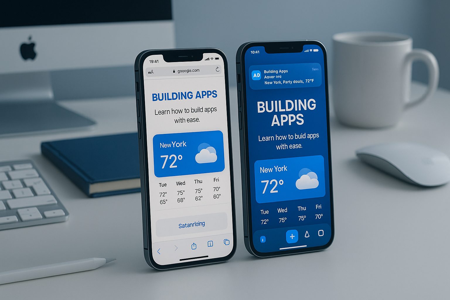 Illustration for article: What Really Changes When You Turn Your Website Into an iPhone App? A Visual Guide to Enhanced User Experience — turn website into app iphone