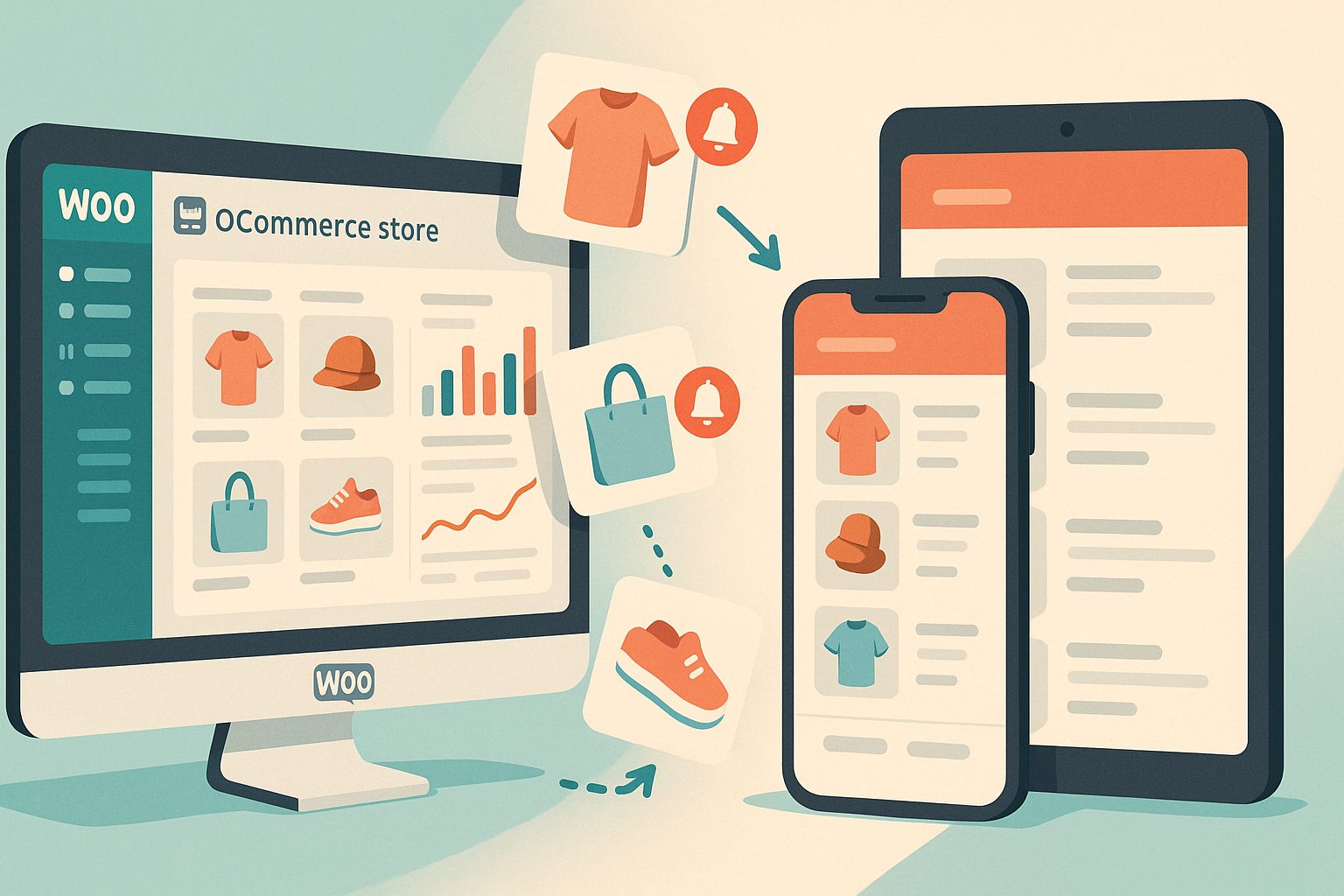Illustration for article: WooCommerce to Mobile App: The Transparent, Step-by-Step Owner’s Workflow (With Free APK Testing and Real-Time Sync) — convert WooCommerce to mobile app