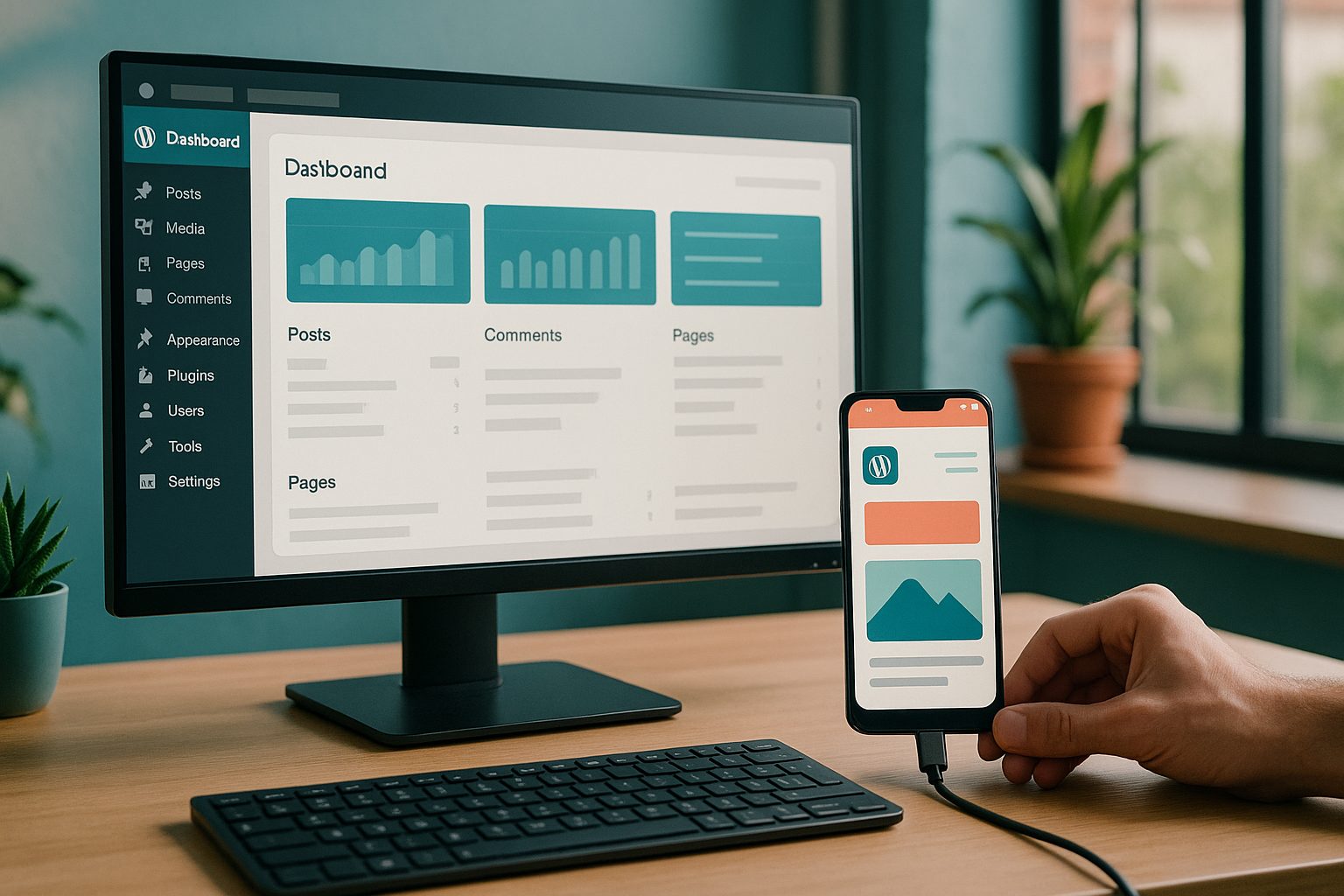 Illustration for article: WordPress to Mobile App: The Real Owner’s Workflow (From Plugin Setup to Live APK Testing With Web2Application) — How to Convert a WordPress Website Into a Mobile App